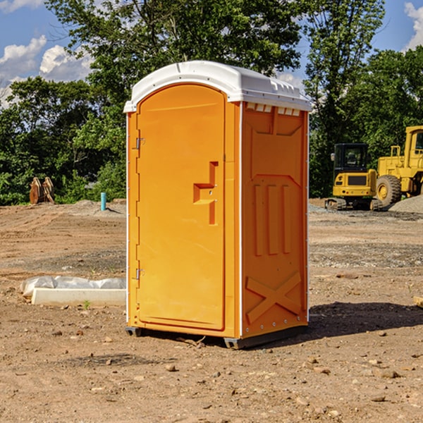 how often are the porta potties cleaned and serviced during a rental period in Scotia